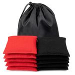 WOFEU 10 Pcs Bean Bags,Bean Bags for Kids Throwing, Mini Cornhole for Tossing Sports Outdoor Family Games Kids Toys Hand Toss Games Boys Girls Party Games（Black+Red）