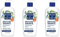 Kiss My Face Fragrance Free Moisture Shave, 11 Fluid Ounce, Pack of 3