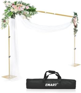 EMART Heavy Duty Backdrop Stand, 2mx3m/ 6.5x10 ft Adjustable Background Support System Kit with Steel Base for Photography, Photo Video Studio, Birthday Parties - Gold