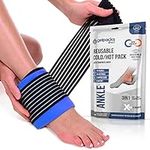 Ankle Ice Pack Wrap for Sports Injuries, Hot/Cold Gel Pack for Plantar Fasciitis, Achilles Tendonitis, Joint Pain Relief - Microwavable Heat/Cold Compress Support for Sore Feet by Gelpacks Direct