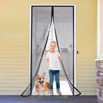 AURELIO TECH Magnetic Screen Door 36''x 83'', Reinforced Self Closing Magnetic Seal and Full Frame Hook&Loop, Door Net Screen Mesh Curtain with Magnets