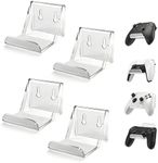 6amLifestyle 4 Pack Controller Holder Stand with Anti-Slip Pads for PS5 PS4 Xbox One Switch Pro Gamepad Controller Wall Mount Adhesive/Screws, Universal Hanger Hook Accessories, Acrylic Clear