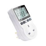 KETOTEK Power Meter Plug Energy Monitor, Watt Meter LCD Display Electricity Usage Monitor 11 Monitoring Modes, Watt Volt Amp Power Consumption Meter Overload Warning for Home Appliances