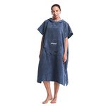 Hiturbo Changing Robe Towel Poncho Surf Short Sleeve Bath Robe with hooded