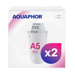 AQUAPHOR Filter Cartridge A5 2 Pack with Magnesium | Filters Limescale, Chlorine, Heavy Metals | 350L Clear Water | AQUALEN Technology for Better Tasting Food & Drink | Replacement for A5 Filter Jugs