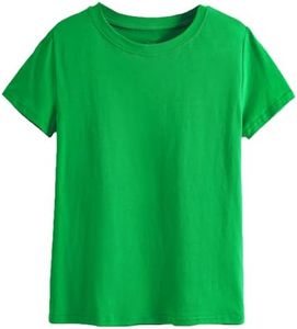 Zmart Australia 100% Cotton Kids T Shirt Childrens Boys Girls Basic Plain Short Sleeve Tee Tops, Green, 12