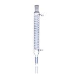 Laboy Glass Coiled Condenser Reflux Column Condenser with 24/40 Joints 300mm in Jacket Length 8mm Glass Hose Connections Lab Glassware