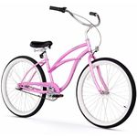 Firmstrong Urban Lady Three Speed Beach Cruiser Bicycle, 24", Pink