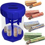 Teacher's Choice Digital Coin Counter Automatic Coin Sorter - 2023 Version - Automatically Sorts U.S. Coins into Individual Tubes and Keeps Digital Count, with 20 Coin Wrappers Included (Blue)