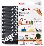 Tesa Sugru Super Glue - Waterproof Glue for Home Improvement + Craft Glue Tasks - Use as Wood Glue, Poster Putty or Silicone Adhesive for Repairing + Bonding - 8 Pack - Black (3.5g/ea)