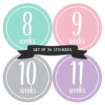 Months In Motion Pregnancy Weekly Belly Growth Stickers Pregnant Expecting Maternity Keepsake - Baby Bump - Large Set of 36 Weekly Photo Sticker