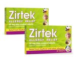 Zirtek Allergy Relief Cetirizine Antihistamine Tablets | 60 Allergy Tablets 10mg | Hayfever Tablets | 24 Hour Allergy Relief for Hayfever, Dust, Pets, Runny Nose & Hives | Pack of 2 X 30