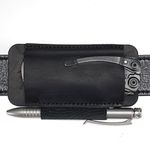 VIPERAED PJ33 Leather Knife Sheaths for Belt, Pocket Knife Holster, Pocket Knife Sheath, Horizontal Leather Knife Belt Holder(Black)