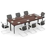 Tangkula Conference Table Set of 4, Large Meeting Room Table with Honeycomb Tabletop, Stable Metal Frame, Multifunctional Computer Desk for Home, Office, Conference Room