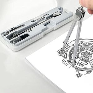 Professional Compass for Geometry Extra Lead Metal Circle Compass Drawing Tool Compass for Students Math Drafting Measuring School & Office Supplies (Up to 50 cm)