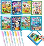 SAHENITEANA 8 Watercolor Painting Books, with Pens, Water Magic Paint Set, Children'S Painting Books, Boys and Girls Education School Classroom Learning Gifts (8 Styles)
