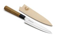 YOSHIHIRO 46 Layers VG-10 Hammered Damascus Petty Utility Prep Chef Knife 6'', Octagonal Ambrosia Handle