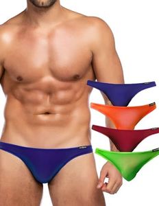 Avidlove Mens Sexy Underwear Ultra Soft Nylon Brief Bikini Underwear Multipack(Red/Orange/Purple/Apple Green,S)