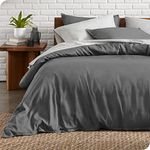 Bare Home Duvet Cover Set Double Size - Premium 1800 Ultra-Soft Duvet Cover Set - Lightweight - Cooling Duvet Cover - Bed Duvet Cover with 2 Pillowcases (Double, Grey)