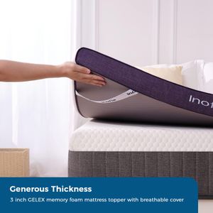 Inofia Double Gel Memory Foam Mattress Topper – Cooling Comfort