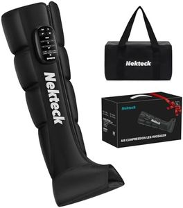 Nekteck Full Leg Compression Massager for Pain and Circulation, Portable Compression Boots for Athletes with 6 Modes & 4 Intensities, Massage Tools for Mom Dad Men Women (Single Unit)-Small
