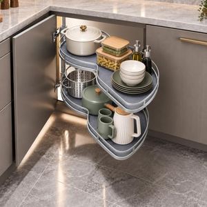 Cedvorae Blind Corner Cabinet Pull Out, 2-Tier Swing Tray Organizer