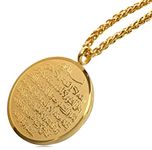 ZKDC Islam Muslim Allah Ayatul Kursi Stainless Steel 60 cm Chain Necklace for Women