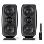 IK Multimedia iLoud MTM MKII - Pair of new generation compact hi-end studio monitors with built-in ARC room correction, speaker emulation, 100W power. Includes ARC calibration microphone. Black.