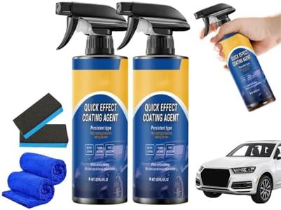Quick Effect Car Coating Spray with Sponge and Towel, 2026 Upgrade Quick Coat Restore Agent, Scratch Repair, Waterless Wash Car Scratch Wax Polish Spray ，3