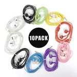 ZXFYE Earbud Headphones Bulk Wired Earphones Mixed Colors 10 Packs Compatible with iPhone Smartphone Computer Laptop MP3 School Classroom