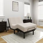 FLEXISPOT Twin XL Adjustable Bed Frame Base,Segmented Design,Easy Assemble, Oxford Fabric Bedspread,Wired Remote,Whisper Quiet Durable Motor,Mattress Holder.