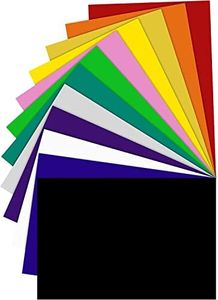 Heat Transfer Vinyl - 12 Rainbow Colours 12" x 8" Iron On Vinyl Sheets, HTV Vinyl Sheets for Fabrics, Heat Press Machine or Home Iron On