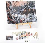 Ledgebay DIY Paint by Numbers Kit for Adults Framed Canvas Beginner to Advanced Paint by Numbers Kit Kits Include Acrylic Paint Set Brushes Tabletop Easel (Enchanted Woods 16" x 20" Framed)