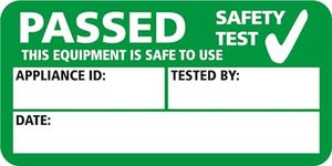 Pack of 100 PAT Safety Test Passed Self Adhesive Vinyl Stickers for Electrical Testing