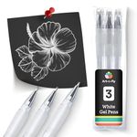 Fine Point White Gel Pen For Artists With Archival Ink Fine Tip Sketching Pens Drawing Illustration (3, White)