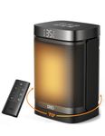 DREO Space Heaters for Indoor Use, 1500W Electric Heater for Bedroom Home Office, Safe PTC Ceramic Heater with Thermostat, Portable Heaters with Remote, 70°Oscillation, 12H Timer, 5 Modes
