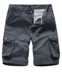 L'MONTE Men's Imported Cotton Casual Daily Outwear Cargo Shorts with Multi Pockets (34, Grey)