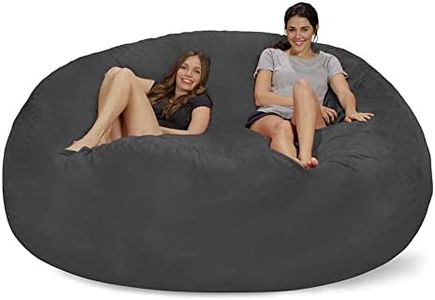 XJPB Beanbag Chairs for Adults, Giant Bean Bag, High-Quality Suede Fabric, Machine Washable, Dark Gray,6ft