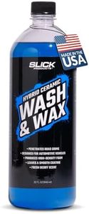 Slick Products Wash & Wax Extra Thick Foaming Cleaning Solution Motorcycle, Truck, Trailer, Boat, Car Wash Soap - Works with Foam Cannon, Foam Gun, Sprayers, Buckets, 32 oz, Tropical Scent