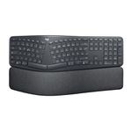 Logitech ERGO K860 Wireless Ergonomic Keyboard - Split Keyboard Layout, Wrist Rest, Natural Typing, Stain-Resistant Fabric, Windows/Mac, Bluetooth + USB, Windows/Mac, QWERTY UK English Layout - Grey