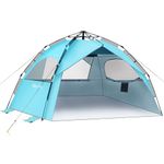 Glymnis Beach Tent Pop Up Beach Tent XL 4-6 Person Easy Setup Portable Sun Shelter UPF 50+ Sun Shade Tent with Carry Bag for Beach Garden Picnic