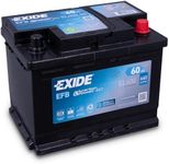 12V 60Ah 640CCA Exide EL600 Stop Start EFB Car Battery - 3 Years Warranty