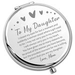 PLITI to My Daughter Compact Mirror from Mom Dad Daughter Graduation Gift Daughter Inspirational Pocket Mirror (Daughter closed CM CA)