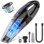 BSRCO Handheld Vacuum Cordless Rechargeable Car Vacuum 9000PA, Lightweight Portable Hand Vacuum, Hand Held Vacuum with 500ML Dustbin, Dust Busters Cordless Rechargeable Mini Vacuum for Car/Home