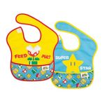 Bumkins Nintendo Super Mario SuperBib, Baby Bib, Waterproof, Washable, Stain and Odor Resistant, 6-24 Months (Pack of 2)