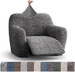 PAULATO BY GA.I.CO. Recliner Slipcover - Reclining Chair Cover - Printed Slipcovers - 1-Piece Form Fit Stretch Furniture Protector - Microfibra Print Collection - Vittoria Grey (Recliner Cover)