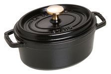 Staub Cast Iron Roaster/Cocotte, Oval 17 cm, 1 L, Black