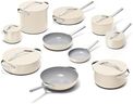 Caraway 24-Piece Nonstick Ceramic Cookware Set - Includes Fry Pans, Sauce, Sauté Pan, Dutch Oven, Petite Cooker, Stir Fry, Rondeau, Stock Pot, Lids & Storage Organizers - Cream
