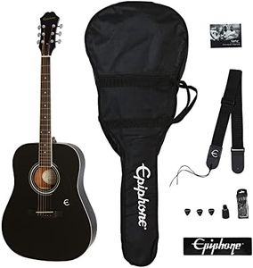 Epiphone Songmaker FT-100 Acoustic Guitar Player Pack with Gigbag, Strap, Picks, and Tuner - Ebony