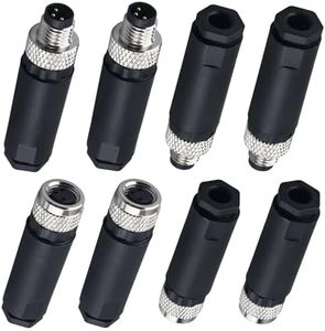hiSpkNix M8 3-Pin A-Code Connector Set (8PCS) - IP67 Waterproof, 8mm Thread, 4 Male & 4 Female Industrial Sensor Connectors